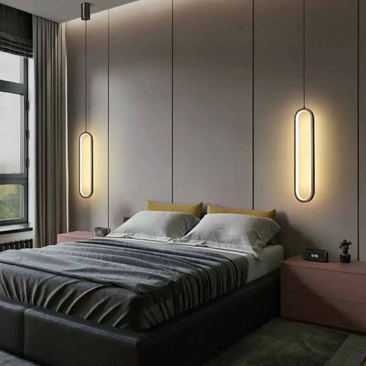 Nordic Black LED Pendant Light in Minimalist Aluminum