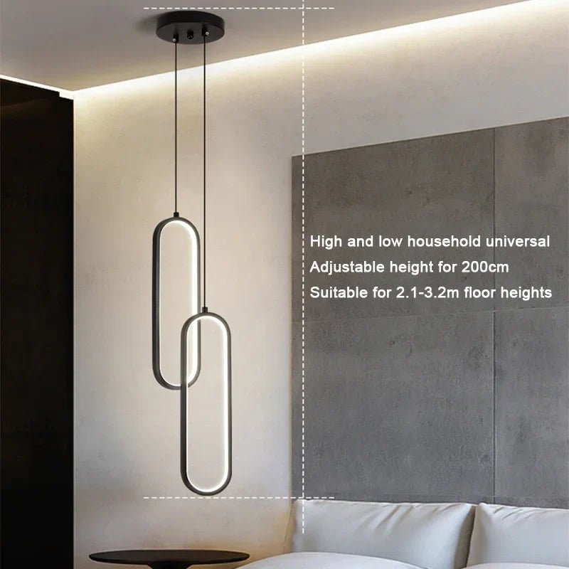 Nordic Black LED Pendant Light in Minimalist Aluminum - Decorbites