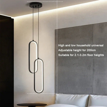 Nordic Black LED Pendant Light in Minimalist Aluminum - Decorbites