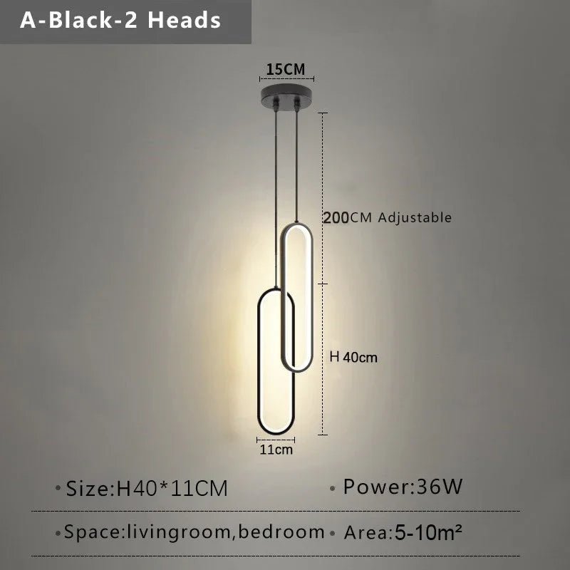 Nordic Black LED Pendant Light in Minimalist Aluminum - Decorbites