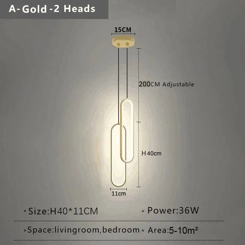 Nordic Black LED Pendant Light in Minimalist Aluminum - Decorbites