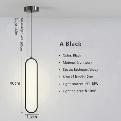 Nordic Black LED Pendant Light in Minimalist Aluminum - Decorbites