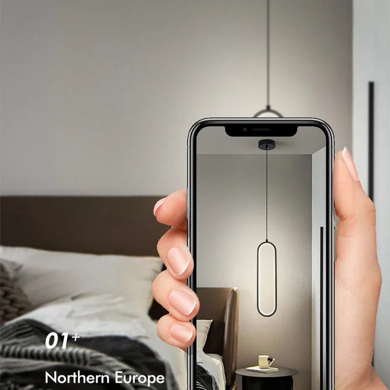 Nordic Black LED Pendant Light in Minimalist Aluminum - Decorbites