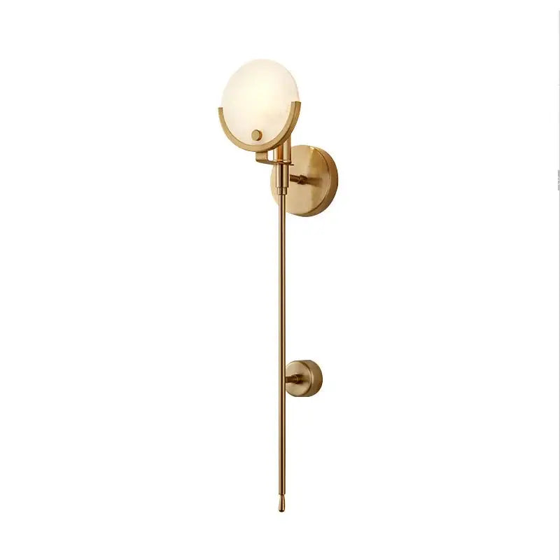Nordic brass and marble wall lamp with gold-toned arm and frosted glass shade ideal for bedroom decorbites creative marble wall