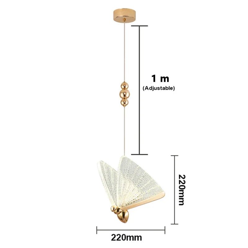 Nordic Butterfly Pendant Light With Iron And Acrylic - Decorbites
