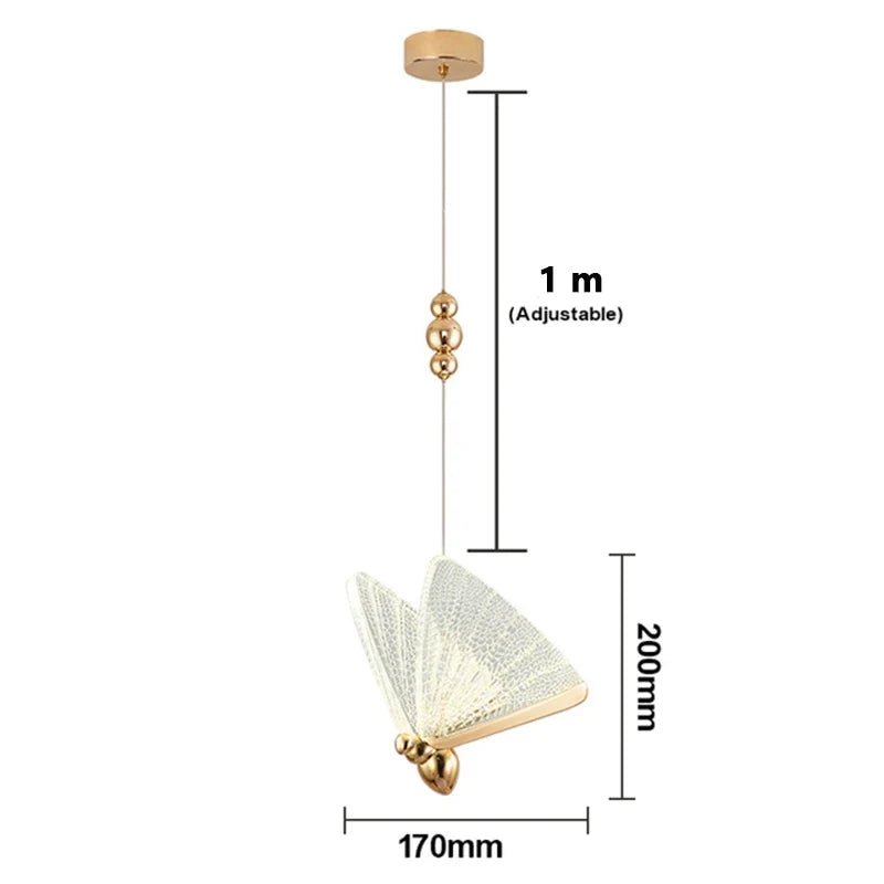 Nordic Butterfly Pendant Light With Iron And Acrylic - Decorbites