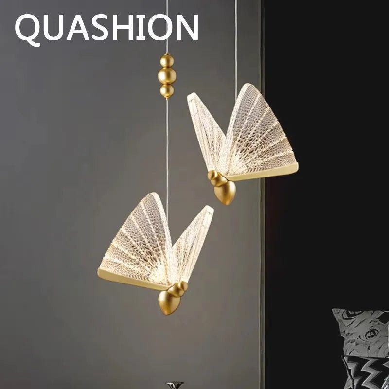 Nordic Butterfly Pendant Light With Iron And Acrylic - Decorbites