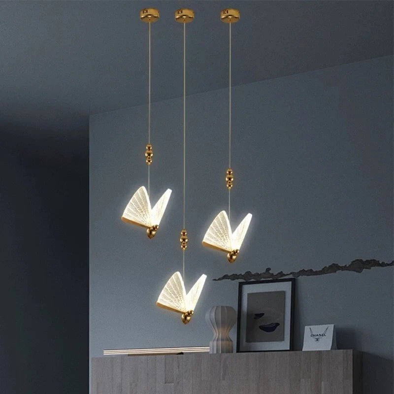Nordic Butterfly Pendant Light With Iron And Acrylic - Decorbites