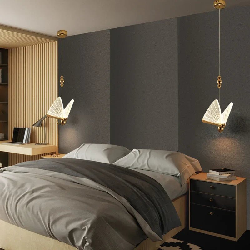 Nordic Butterfly Pendant Light With Iron And Acrylic - Decorbites
