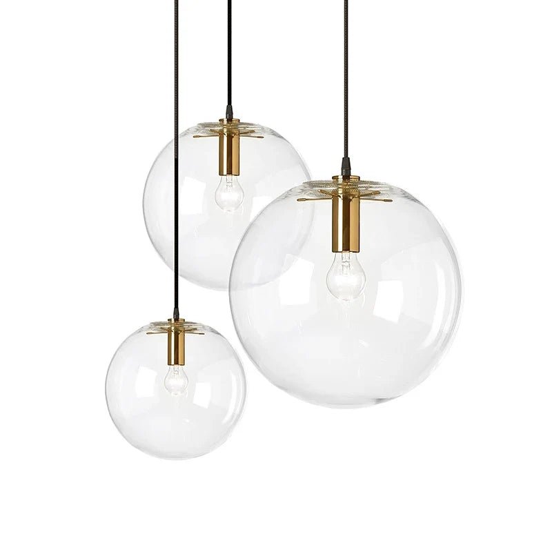 Nordic Clear Glass Globe Pendant Light - Decorbites