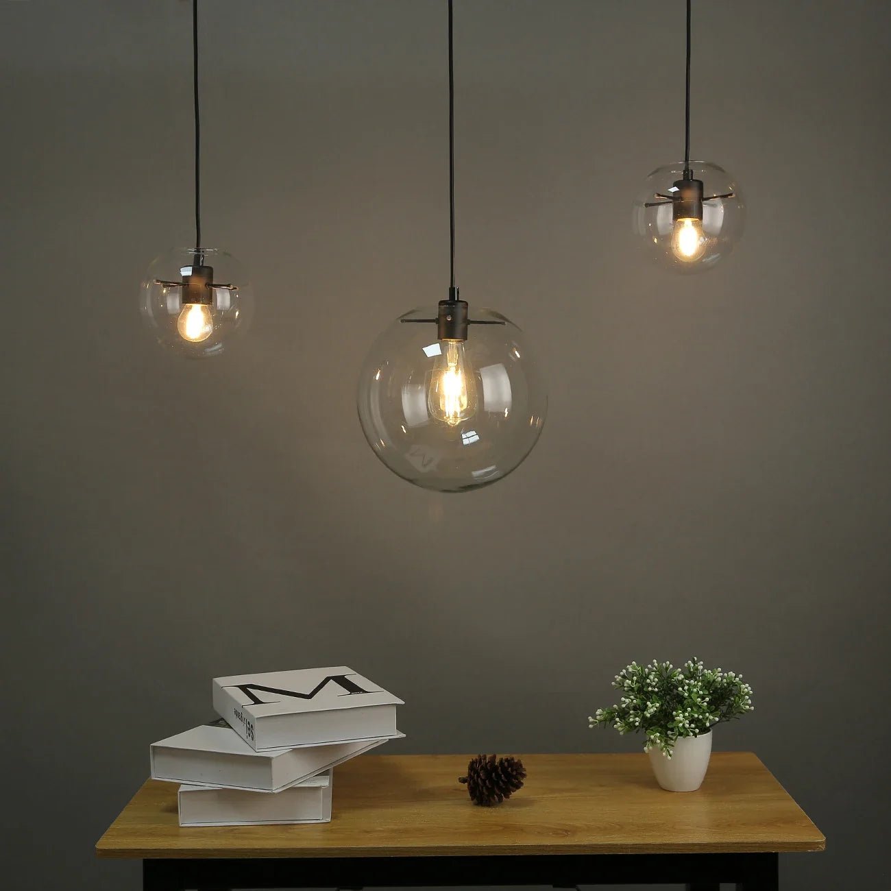 Nordic Clear Glass Globe Pendant Light - Decorbites