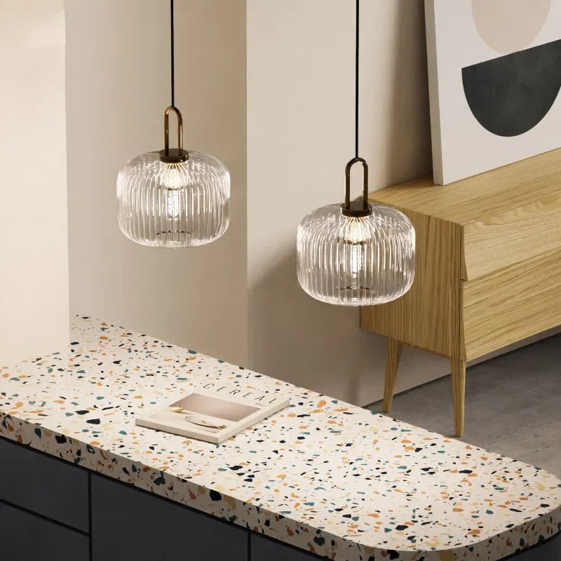 Nordic Clear Glass Pendant Light With Minimalist Shade - Decorbites