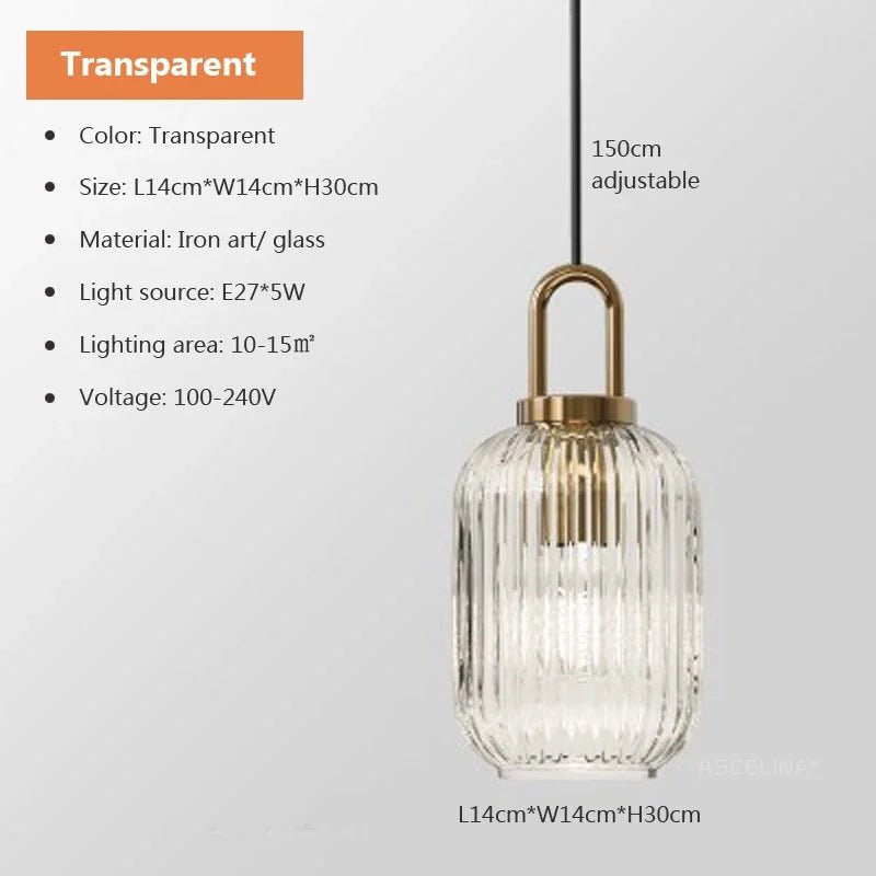 Nordic Clear Glass Pendant Light With Minimalist Shade - Decorbites