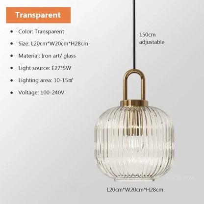 Nordic Clear Glass Pendant Light With Minimalist Shade - Decorbites