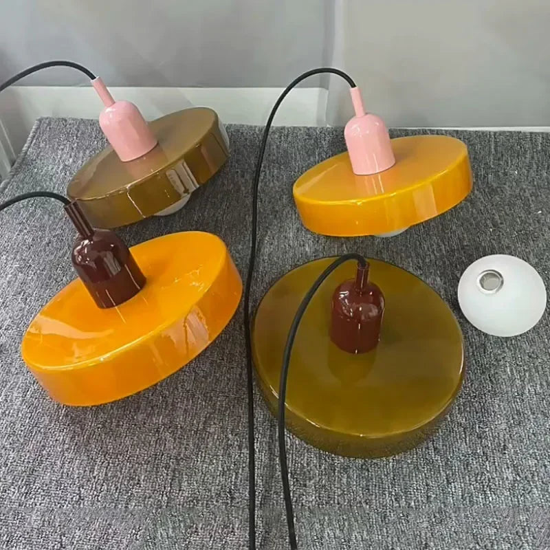 Nordic Colorful Glass Pendant Light 35Cm