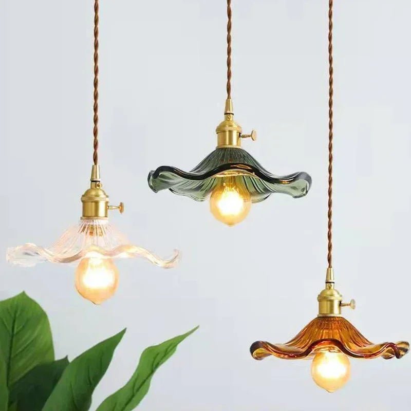 Nordic Colorful Glass Pendant Light With Polished Copper - Decorbites
