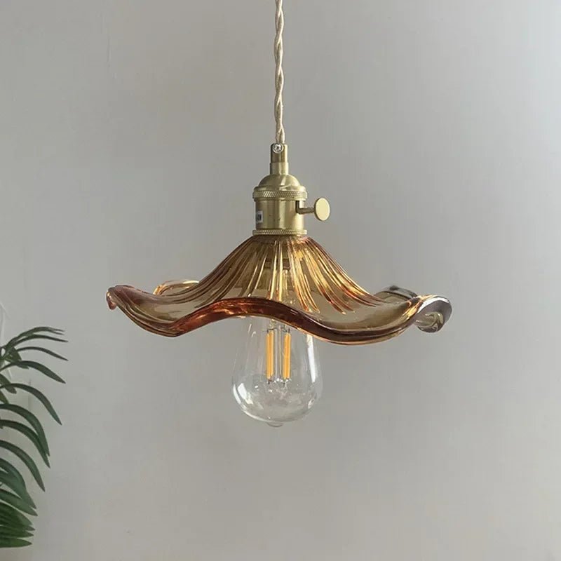 Nordic Colorful Glass Pendant Light With Polished Copper - Decorbites