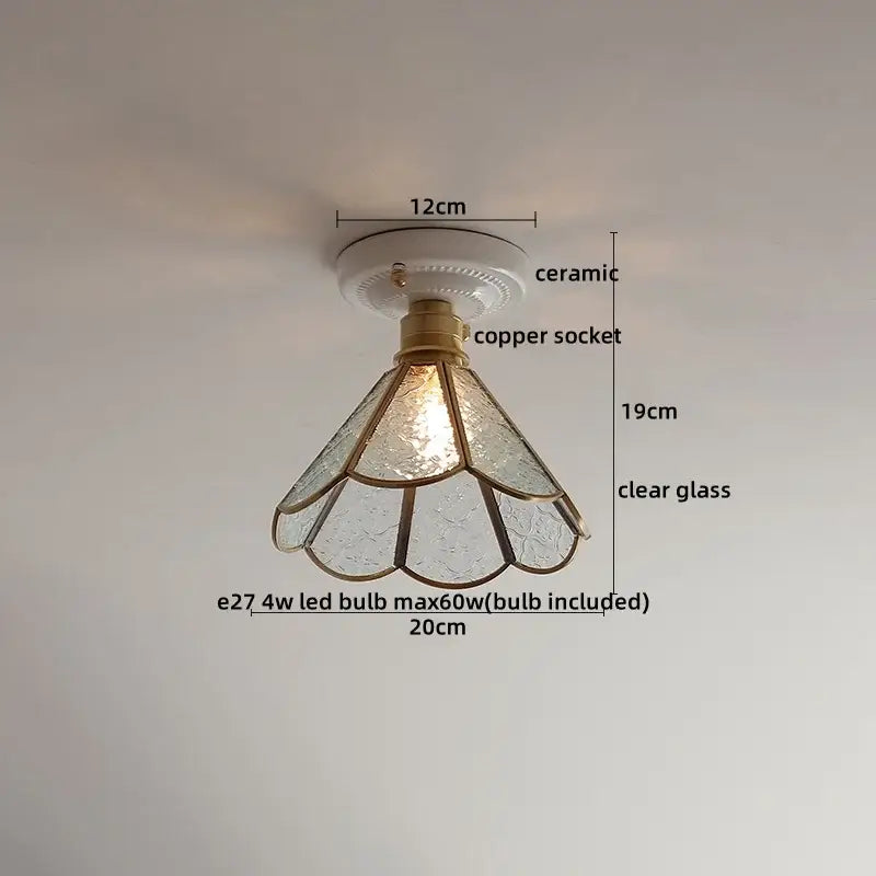 Nordic cream ceramic led ceiling light with copper socket and etched glass shade for bedroom decorbites ceramic led ceiling