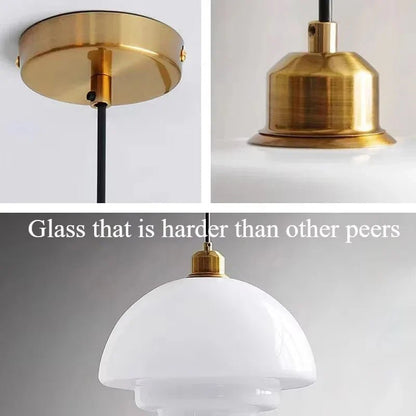 Nordic Cream Glass Pendant Light With Nickel Finish - Decorbites