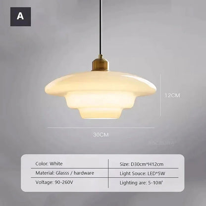 Nordic Cream Glass Pendant Light With Nickel Finish - Decorbites