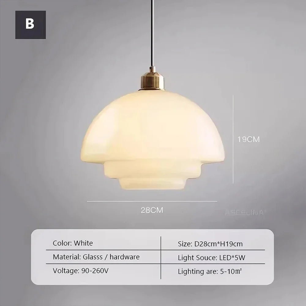 Nordic Cream Glass Pendant Light With Nickel Finish - Decorbites