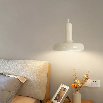 Nordic Cream Mushroom Pendant Light in Painted Aluminum - Decorbites