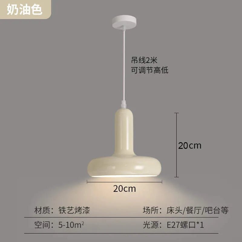 Nordic Cream Mushroom Pendant Light in Painted Aluminum - Decorbites