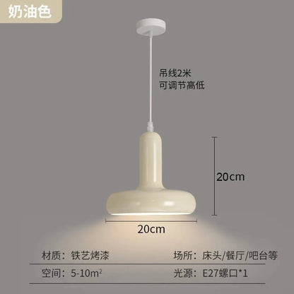 Nordic Cream Mushroom Pendant Light in Painted Aluminum - Decorbites