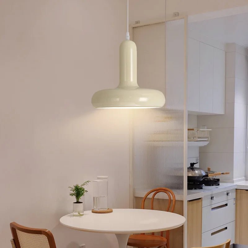 Nordic Cream Mushroom Pendant Light in Painted Aluminum - Decorbites