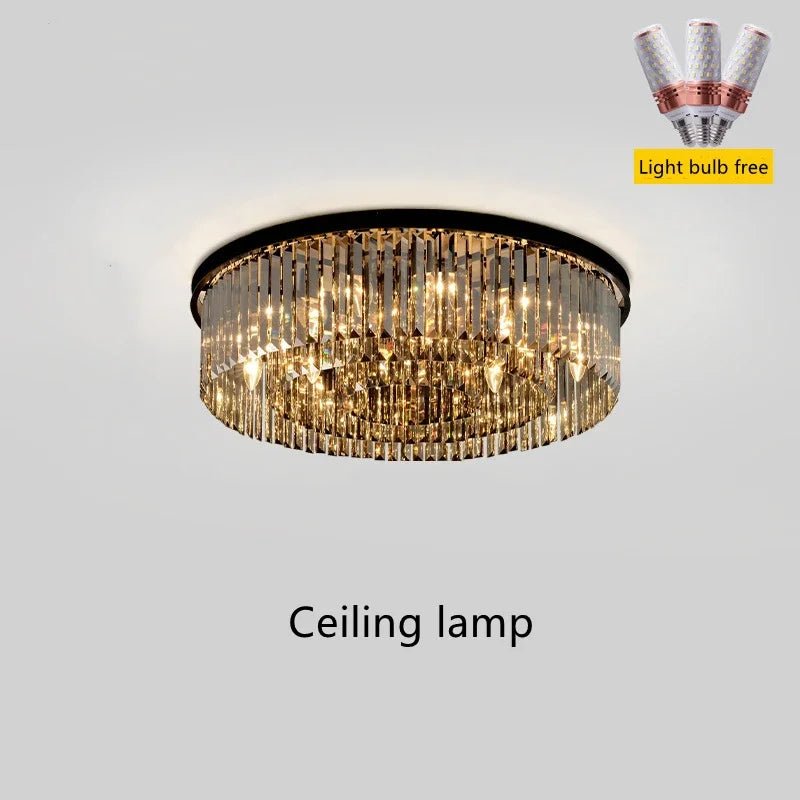 Nordic Crystal Pendant Light in Black or Gold - Decorbites