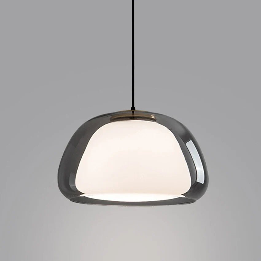 Nordic Double Glass Pendant Light in Amber, Gray, or Clear - Decorbites