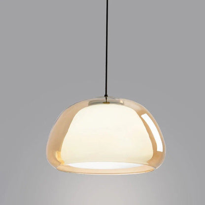 Nordic Double Glass Pendant Light in Amber, Gray, or Clear - Decorbites