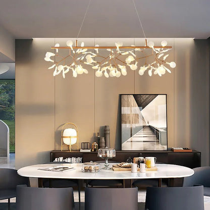 Nordic Firefly Branch Pendant Light in Rose Gold or Black - Decorbites