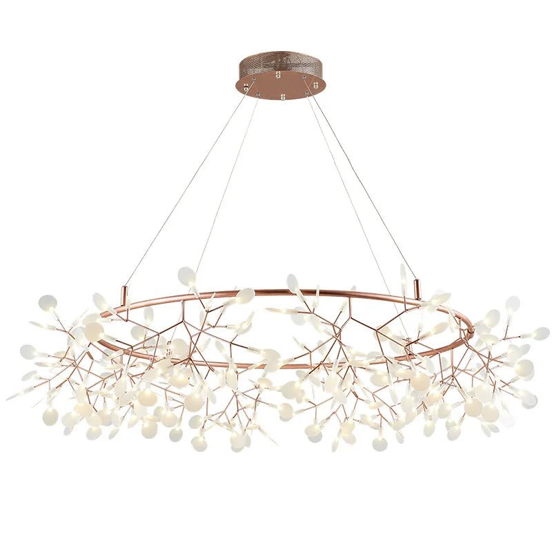 Nordic Firefly Branch Pendant Light in Rose Gold or Black - Decorbites