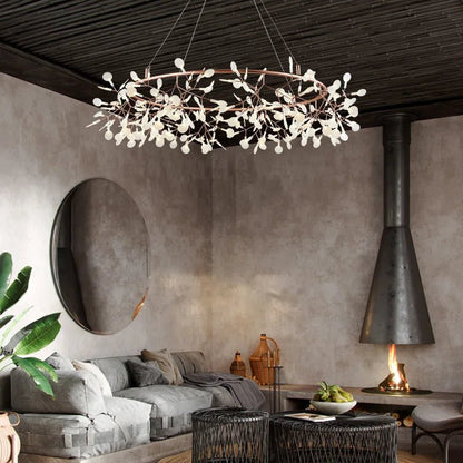 Nordic Firefly Branch Pendant Light in Rose Gold or Black - Decorbites