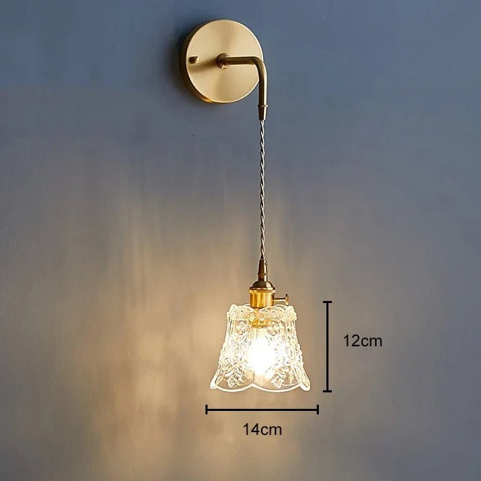 Nordic Flower Glass Pendant Light in Polished Copper - Decorbites