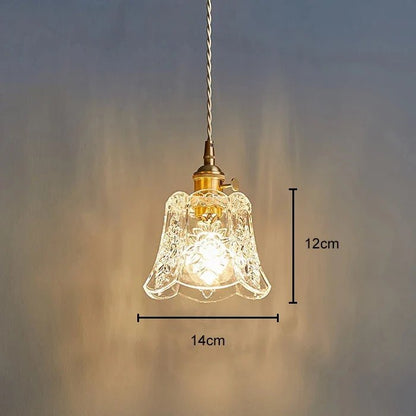 Nordic Flower Glass Pendant Light in Polished Copper - Decorbites