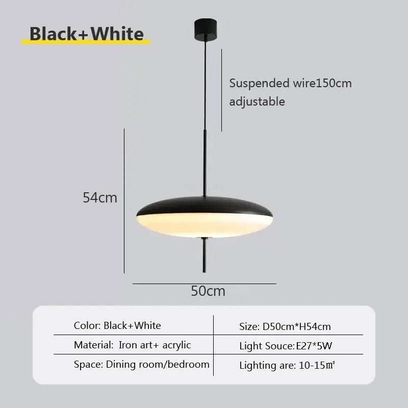 Nordic Flying Saucer Acrylic Pendant Light - Decorbites
