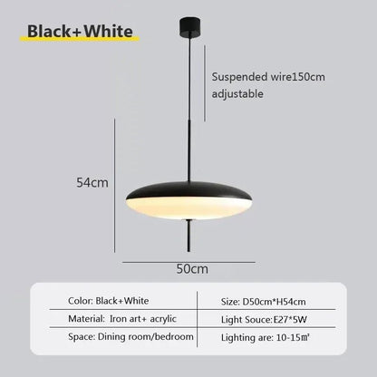 Nordic Flying Saucer Acrylic Pendant Light - Decorbites