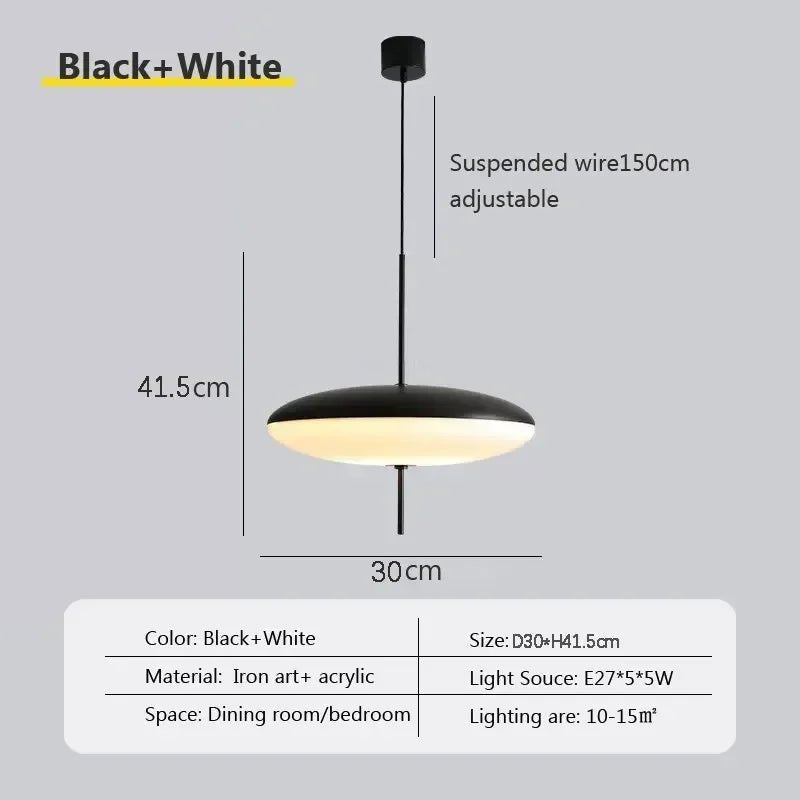 Nordic Flying Saucer Acrylic Pendant Light - Decorbites