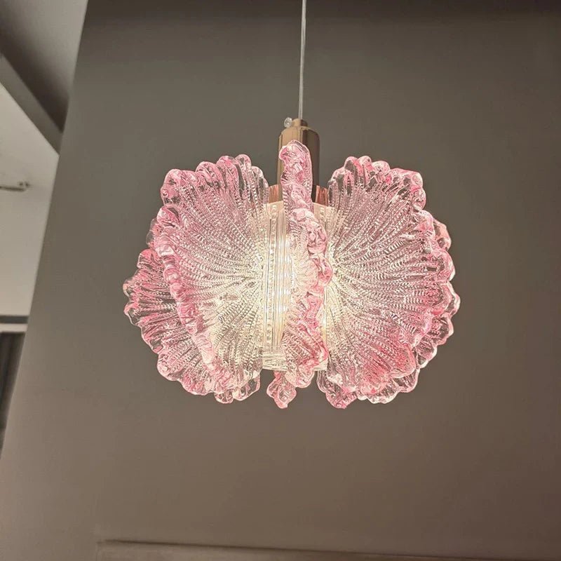 Nordic French Cream Acrylic Flower Pendant Light - Decorbites