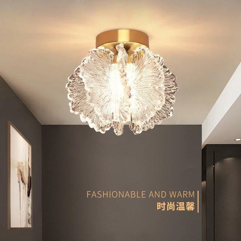 Nordic French Cream Acrylic Flower Pendant Light - Decorbites