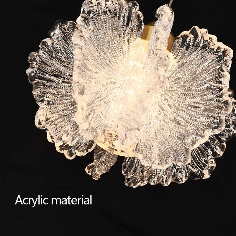 Nordic French Cream Acrylic Flower Pendant Light - Decorbites