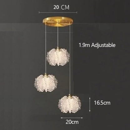 Nordic French Cream Acrylic Flower Pendant Light - Decorbites
