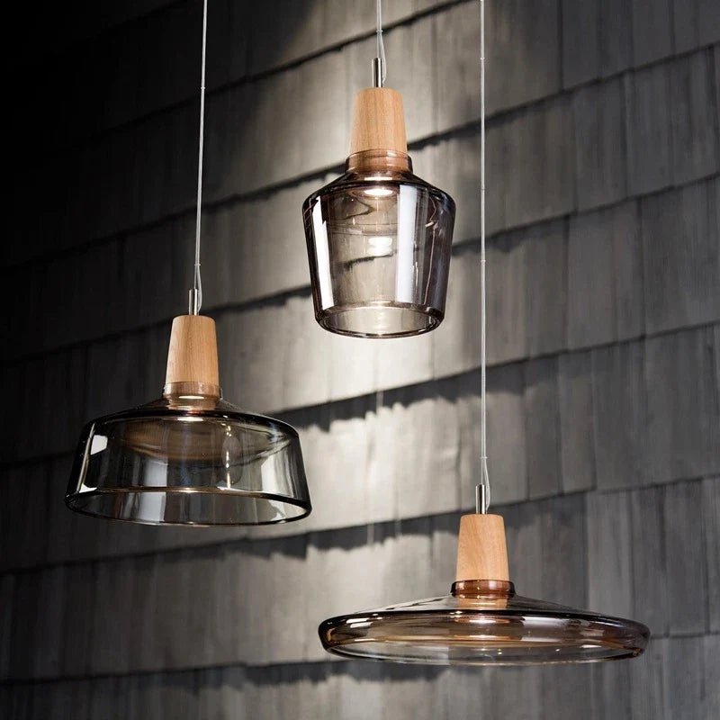 Nordic Glass and Wood Pendant Light - Decorbites