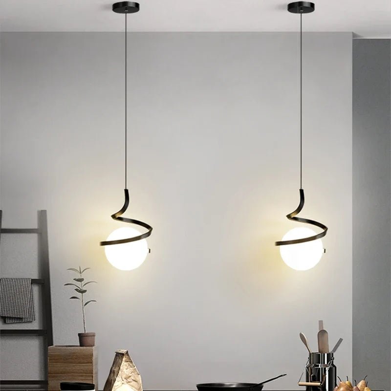 Nordic Glass Ball Pendant Light in Iron Finish - Decorbites