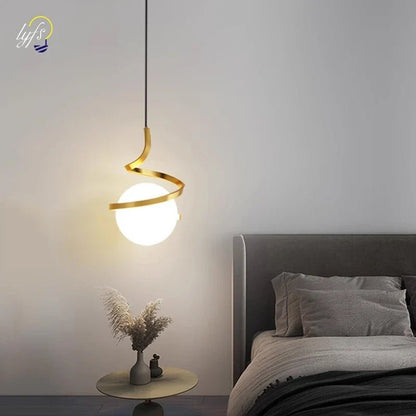 Nordic Glass Ball Pendant Light in Iron Finish - Decorbites