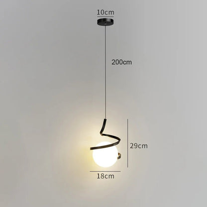 Nordic Glass Ball Pendant Light in Iron Finish - Decorbites