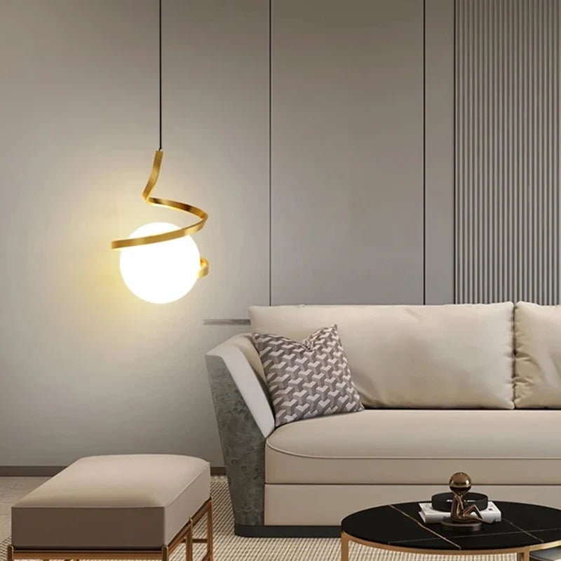 Nordic Glass Ball Pendant Light in Iron Finish - Decorbites