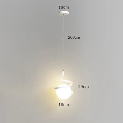 Nordic Glass Ball Pendant Light in Iron Finish